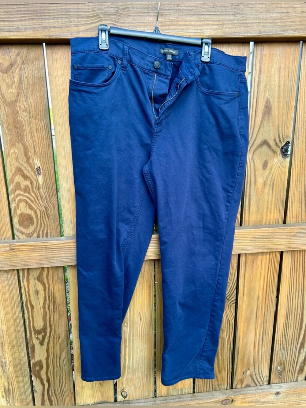 Banana Republic Pants Stretch Cotton Mens 38x32 Blue Preppy Navy